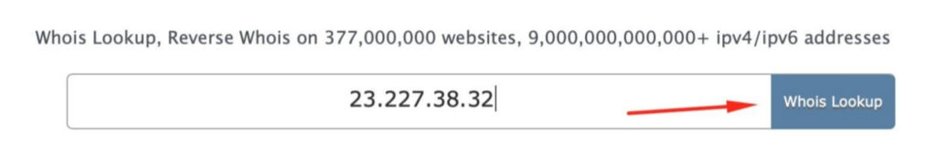 whois lookup for shopify ip address