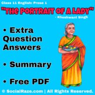 The portrait of a lady extra questions and answers, summary, pdf NCERT Class 11 English